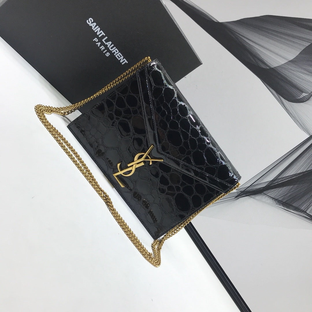 YSSL Cassandra Small Crossbody Bag With Stone Print Black For Women 7in/19cm YSL