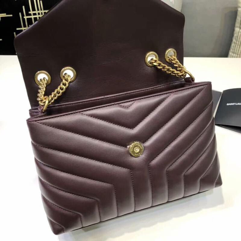 Top Quality Loulou Small Chain Bag In MatelassÃ© "Y" Burgundy For Women 9.8in/23cm YSL 494699DV7276475