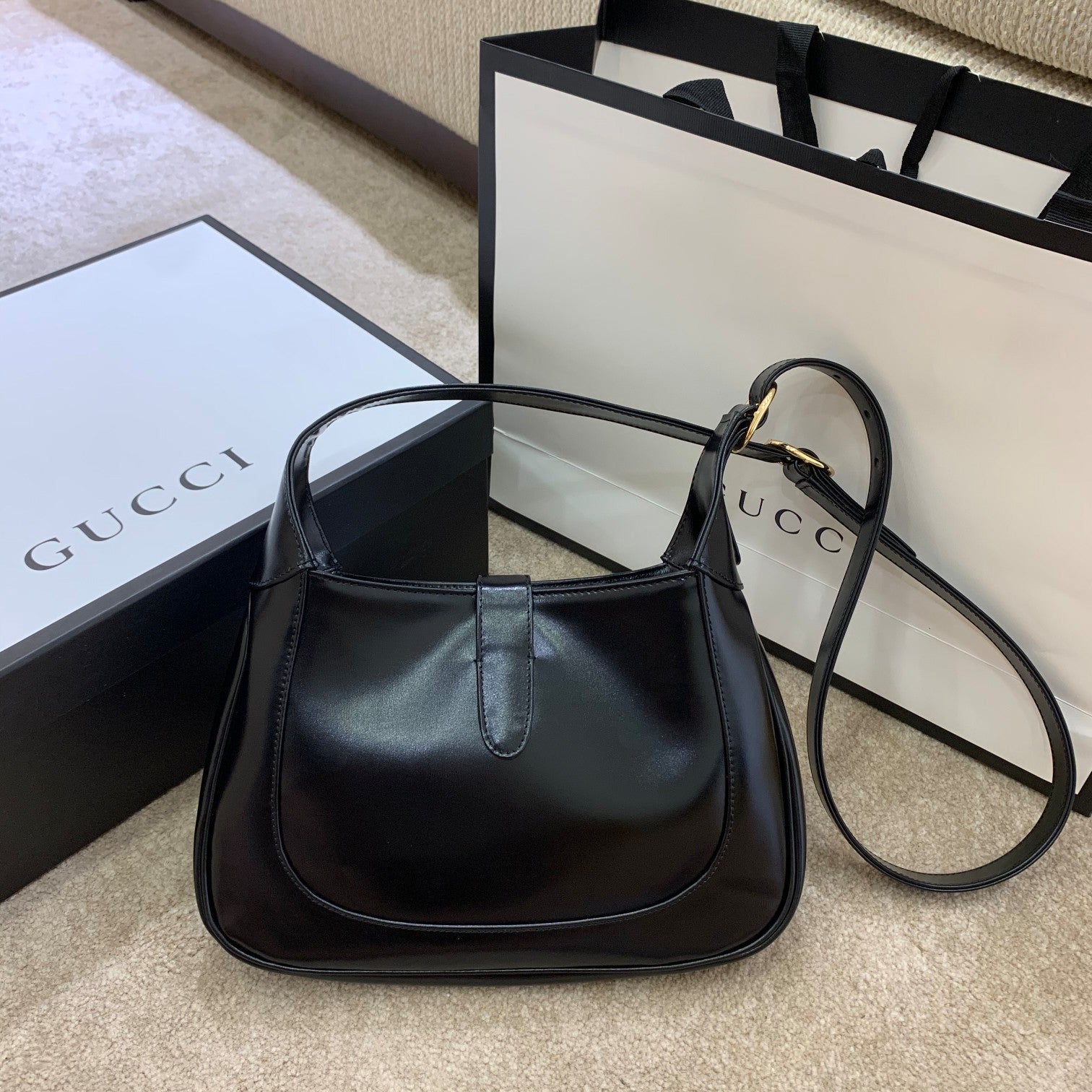 Gucci Jackie 1961 Small Shoulder Bag Black For Women 10.8in/27.4cm Gucci ‎636709 10O0G 1000