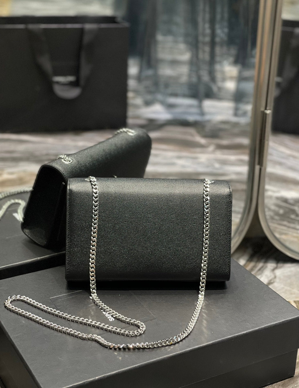 Top Quality Kata MeTop Qualityum Chain Bag Black With Tassel For Women 9.4in/24cm YSL 354119BOW0N1000