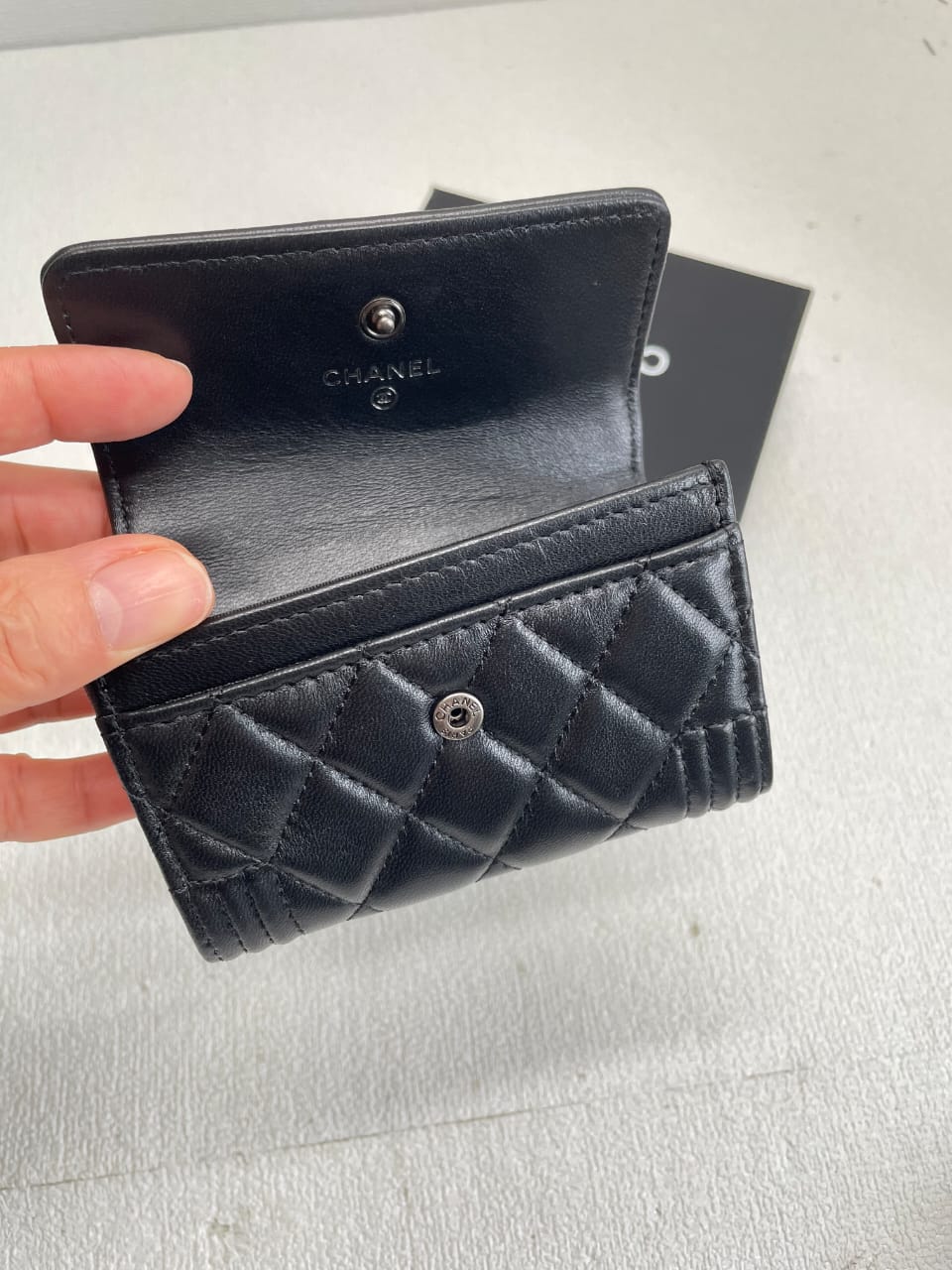 Chanel CHL BOY CLASSIC WALLET BLACK SILVER 84432