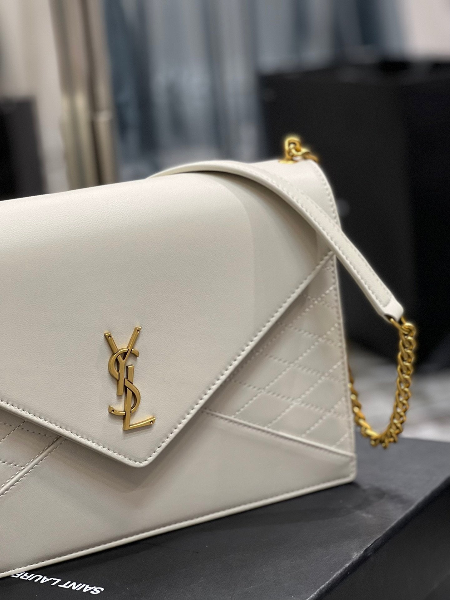 Top Quality Gaby Chain Bag White With Gold Hardware For Women 10.4in/27cm YSL