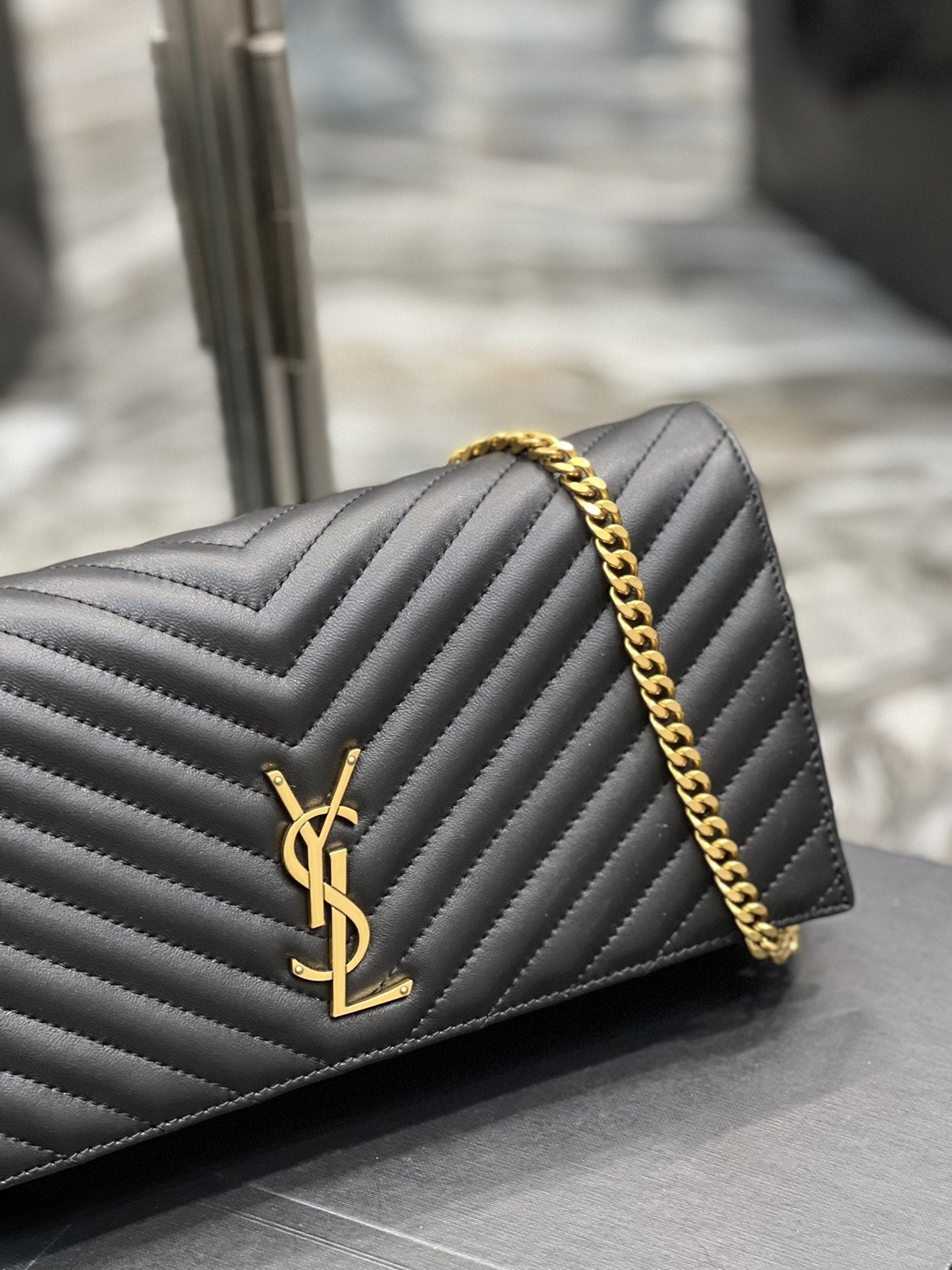YSSL Kata 99 Chain Bag Black With Gold Hardware For Women 10in/26cm YSL