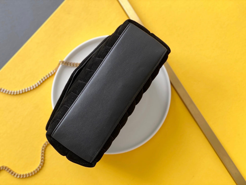 Top Quality Loulou Small Chain Bag In "Y" Black With Gold Hardware For Women 9.8in/23cm YSL 4946991U8671000