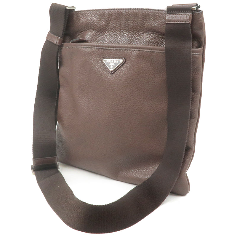 Prada Leather Shoulder Bag Purse Br