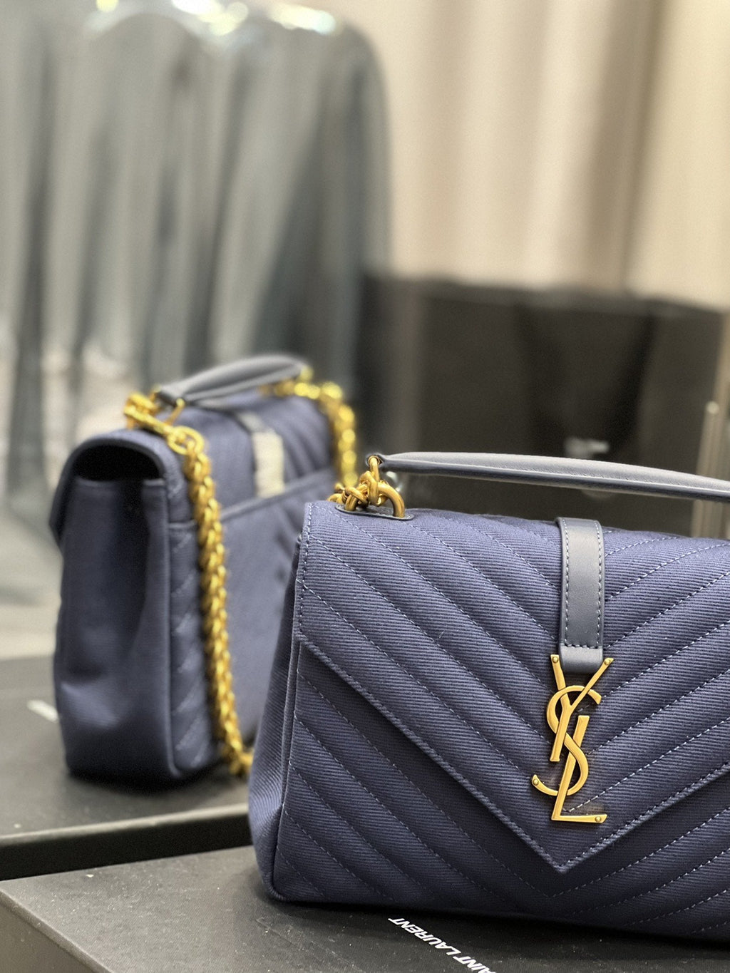 Top Quality Envelope MeTop Qualityum Bag Marine In Mix MatelassÃ© Grain De Poudre Embossed Material For Women 9.4in/24cm YSL 600185BOW914147
