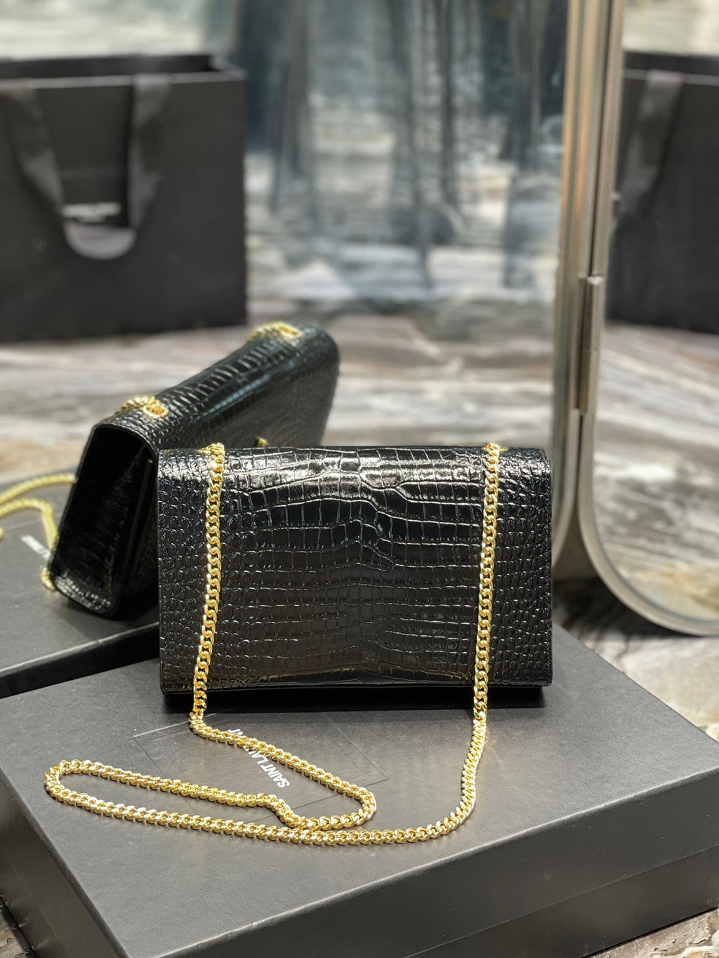 Top Quality Kata MeTop Qualityum Chain Bag Black With Tassel For Women 9.4in/24cm YSL 354119DND0J1000