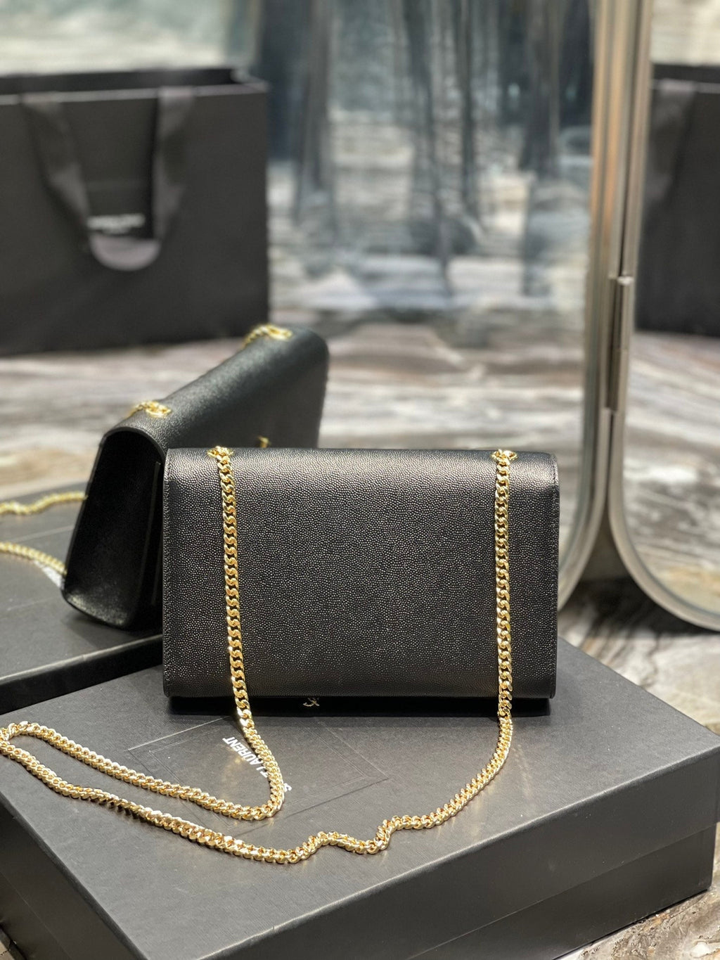 Top Quality Kata MeTop Qualityum Chain Bag Black With Tassel For Women 9.4in/24cm YSL 354119BOW0J1000
