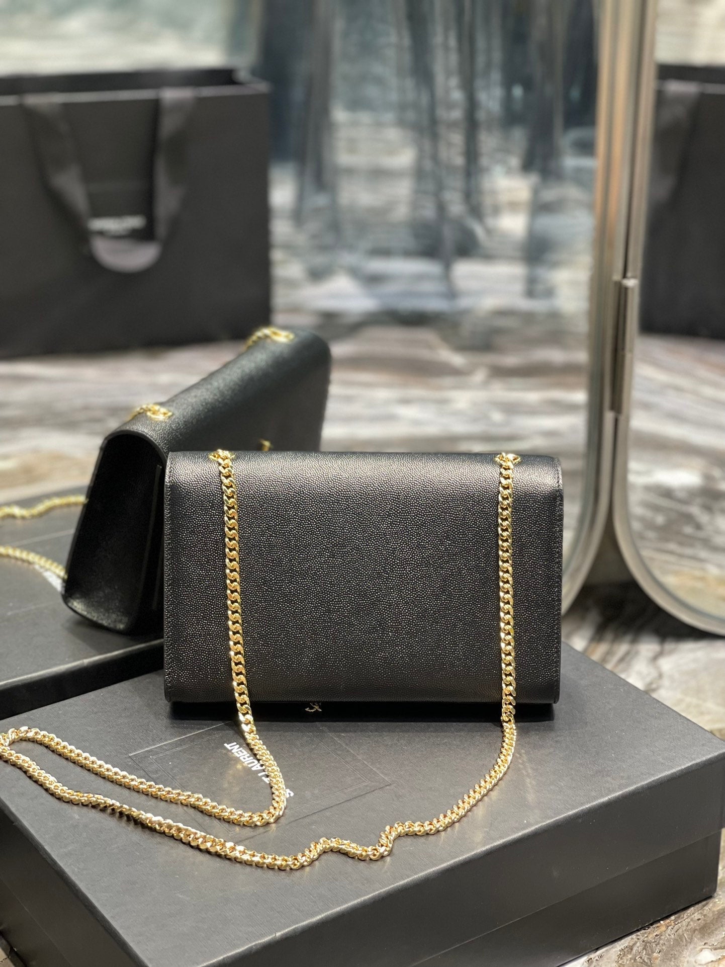 Top Quality Kata MeTop Qualityum Chain Bag Black With Tassel For Women 9.4in/24cm YSL 354119BOW0J1000