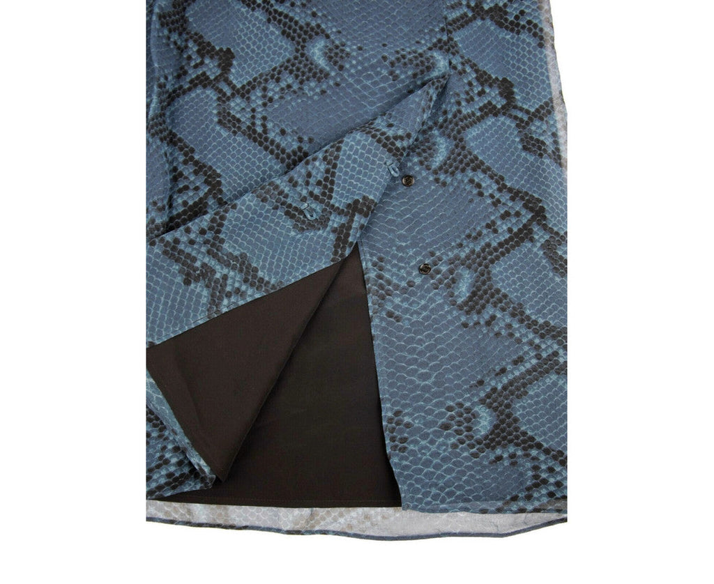 Burberry Women's Mineral Blue Silk Pleated Skirt