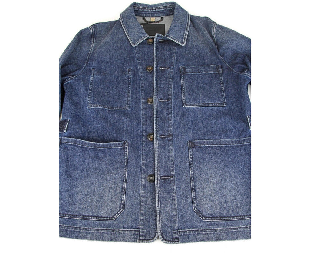 Burberry Men's Blue Denim Decorative Washed Trim Jacket
