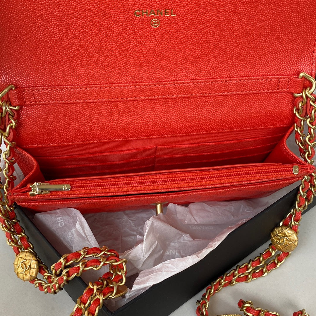 ChanelSmall Flap Bag Gold Hardware Red For Women, Women’s Handbags, Shoulder Bags 7.5in/19cm AP2840