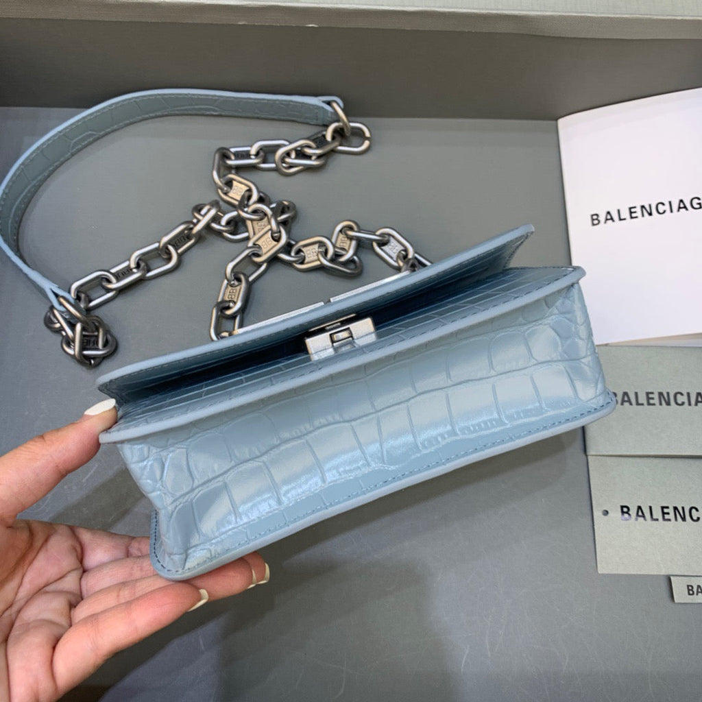 Gossip Small On Chain Shoulder Bag Blue, For Women,  Bags 7.4in/19cm
