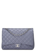 CHANEL,  Purple Quilted Lambskin New Classic Double Flap Maxi, Purple