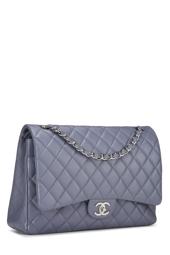 CHANEL,  Purple Quilted Lambskin New Classic Double Flap Maxi, Purple