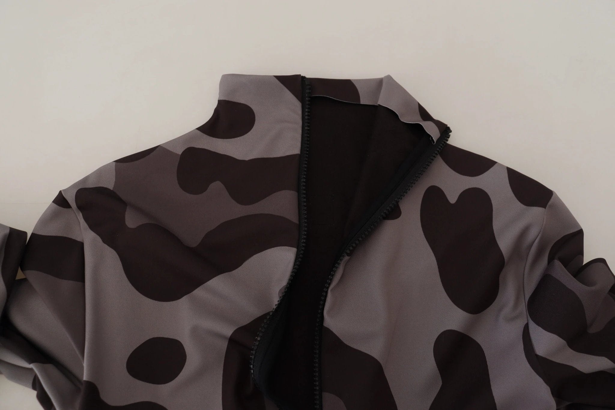 Dolce & Gabbana Gray Patterned Polyester Wetsuit Swimwear