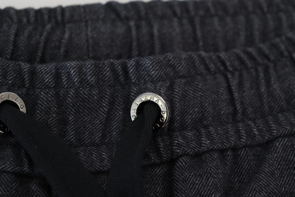 Dolce & Gabbana Grey Cotton Tapered Cotton Pants