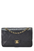 CHANEL,  Black Quilted Lambskin Classic Double Flap Medium, Black