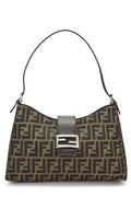 Fendi,  Brown Zucca Canvas Shoulder Bag, Brown