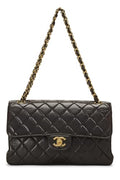 Chanel,  Black Quilted Lambskin Double Sided Classic Flap Medium, Black