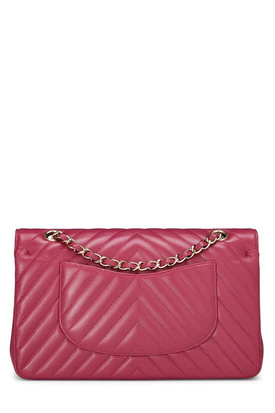 CHANEL,  Purple Chevron Lambskin Classic Double Flap Medium, Purple