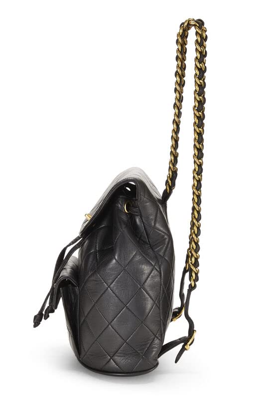 CHANEL,  Black Quilted Lambskin 'CC' Classic Backpack Medium, Black
