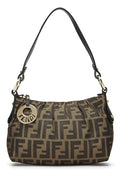 Fendi,  Brown Zucca Canvas Shoulder Bag Mini, Brown