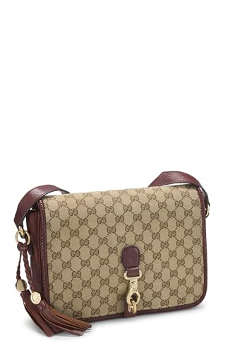 Gucci,  Burgundy Original Gucci Canvas Marrakech Crossbody, Burgundy