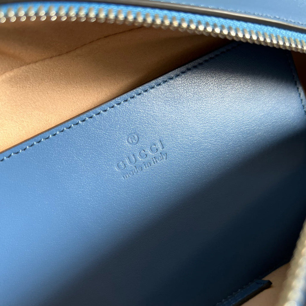 Gucci Marmont Matelasse Shoulder Bag Blue For Women, Women’s Bags 9.5in/24cm Gucci 634936 UM8BF 4340