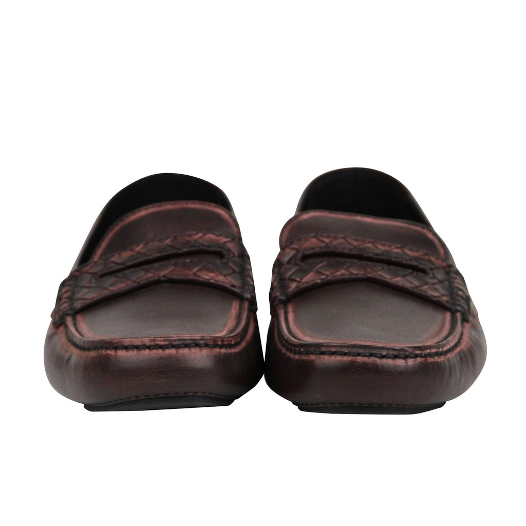 Bottega Veneta Men's Worn Burgundy Leather Loafer Shoes 427368 2240 (41 EU / 8 US)