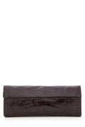 Nancy Gonzalez Brown Croc Clutch