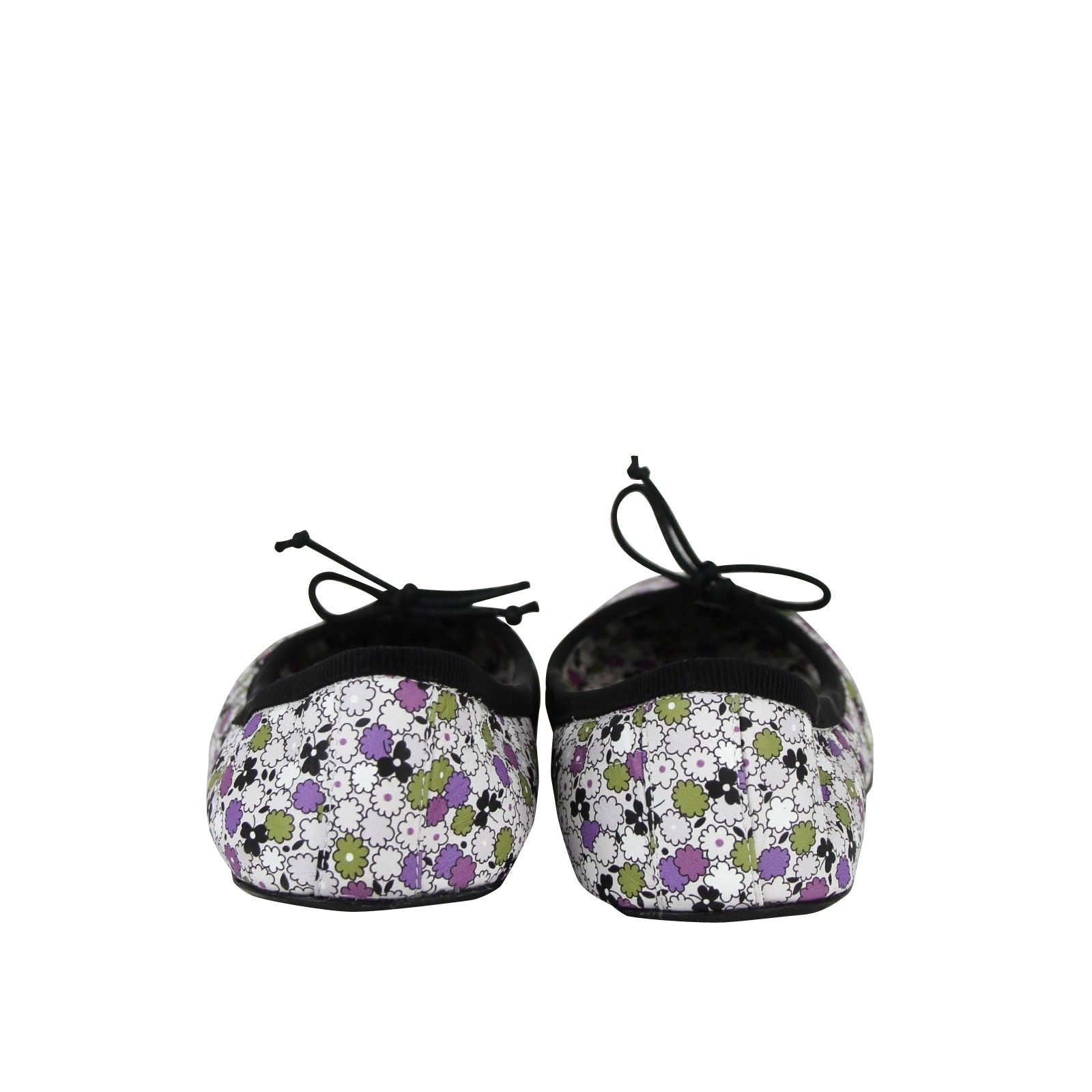 Bottega Veneta Women's Floral Green / Purple / Black Leather Ballet Flats (38.5 EU / 8.5 US)
