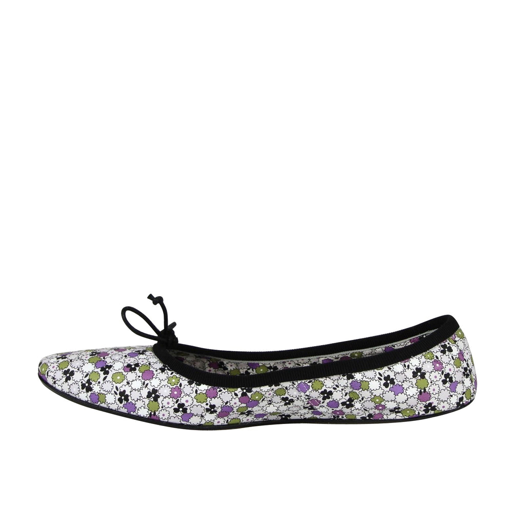 Bottega Veneta Women's Floral Green / Purple / Black Leather Ballet Flats (39 EU / 9 US)