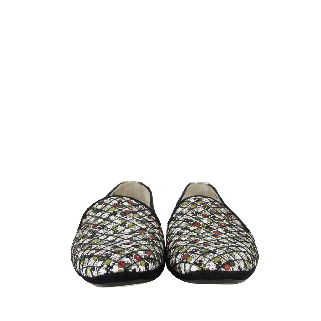 Bottega Veneta Women's Floral Green/Red/Black Fabric/Leather Ballet Flats (39 EU / 9 US)