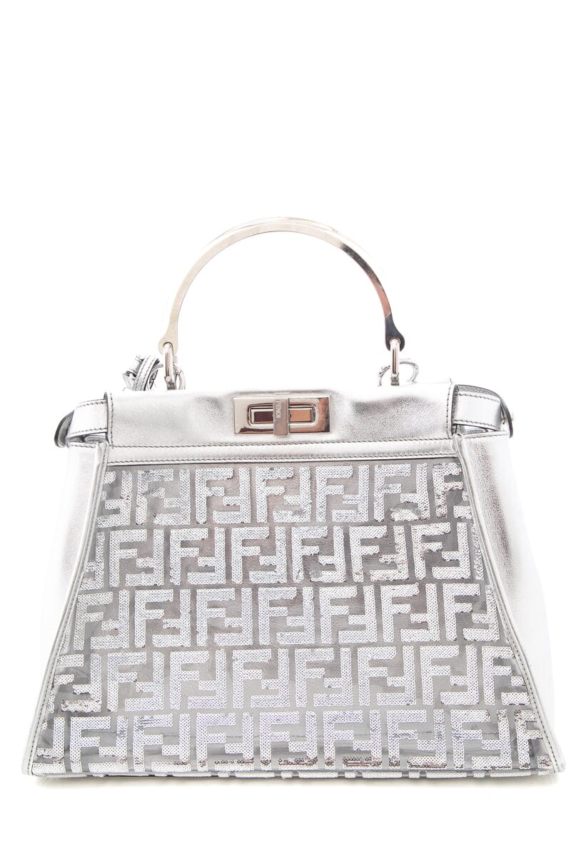 Fendi Metallic SiLouis Vuittoner PVC Vitello Catalan Mirror Sequins FF Shoulder Bag