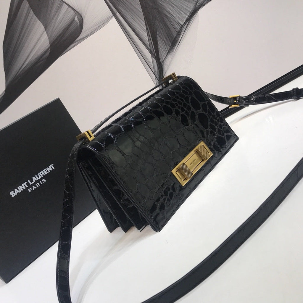 Top Quality Cassandra Small Crossbody Bag With Stone Print Black For Women 7.4in/19cm YSL