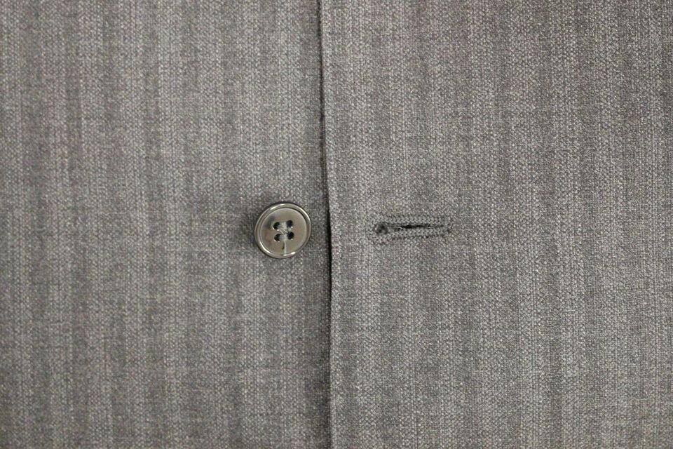 Dolce & Gabbana Gray Striped Wool Single Breasted Vest
