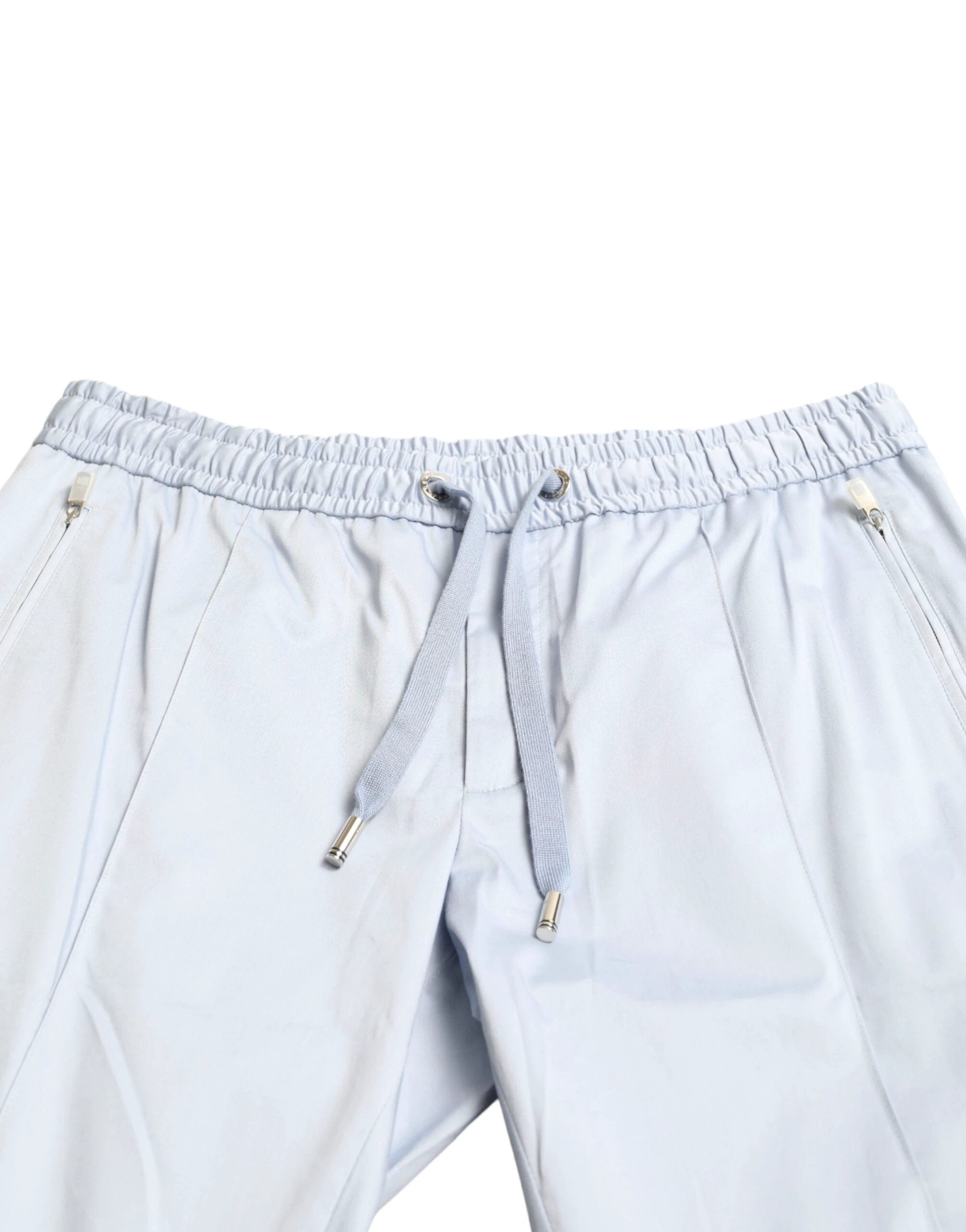 Dolce & Gabbana Light Blue Cotton Stretch Jogger Pants