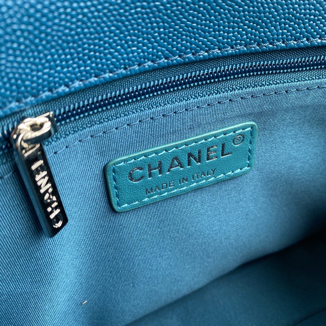 ChanelGlamIap Bag Red Hardware Grained Blue For Women Handbags, Shoulder Bags 9.4in/24cm AS2303