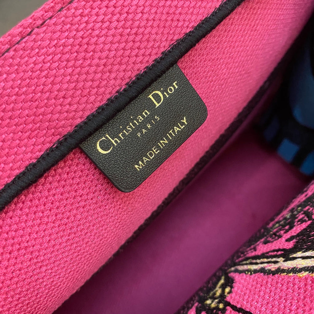 Dior MeDiorum Book Tote Bright Blue and Bright Pink D-Jungle Pop Embroidery, Blue/Pink, For Women Women’s Handbags Shoulder Bags, 36cm CD M1296ZRON_M885