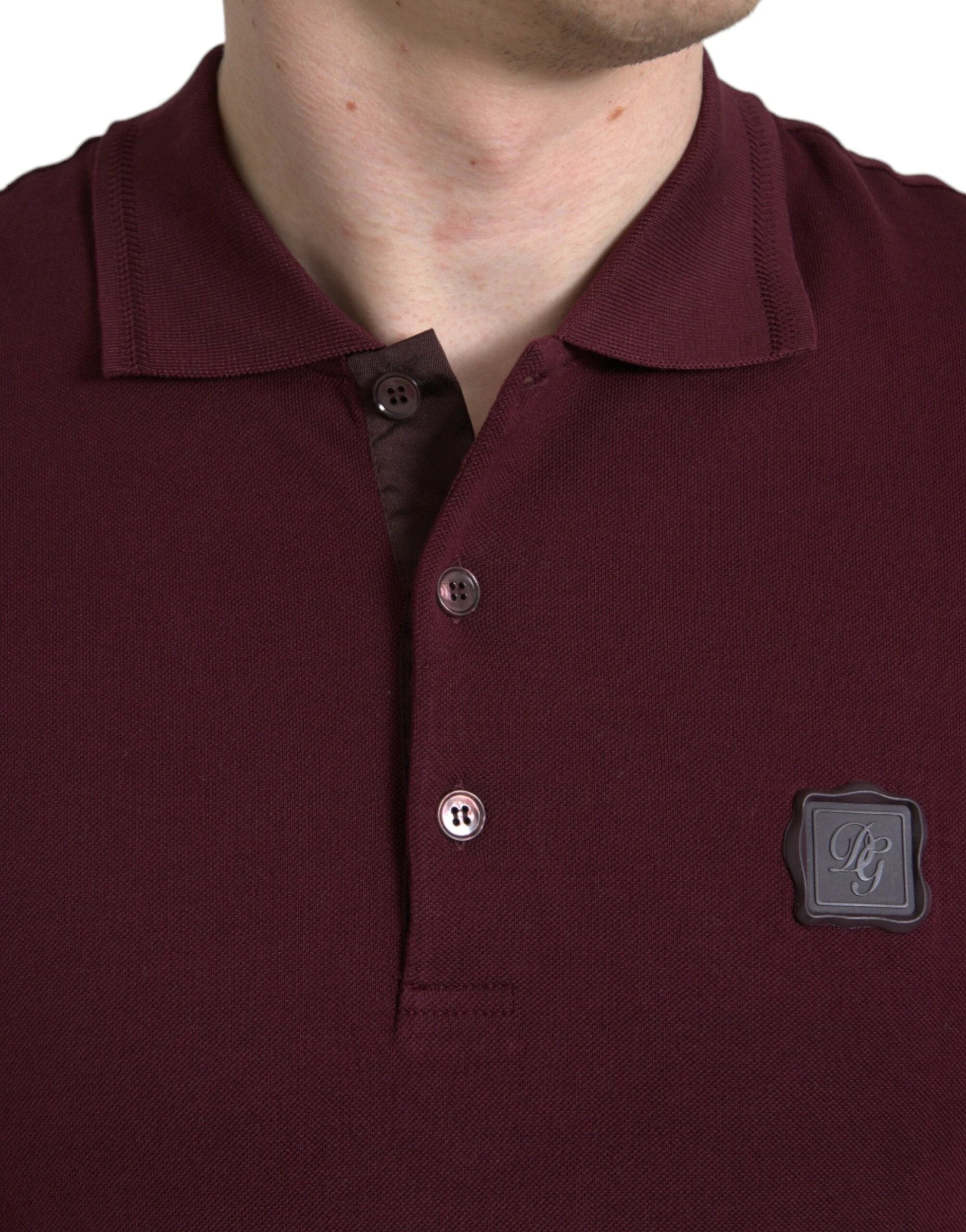 Dolce & Gabbana Maroon Collared Short Sleeves Polo T-shirt