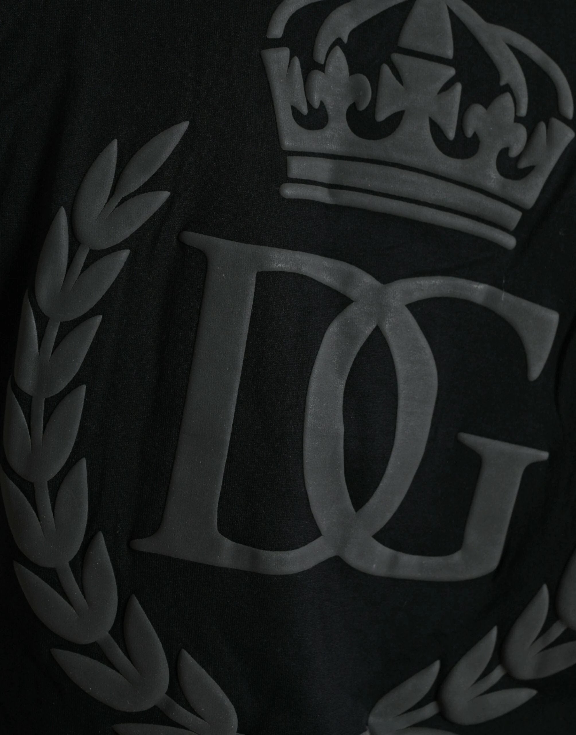 Dolce & Gabbana Black Logo Embossed Crew Neck Short Sleeves T-shirt