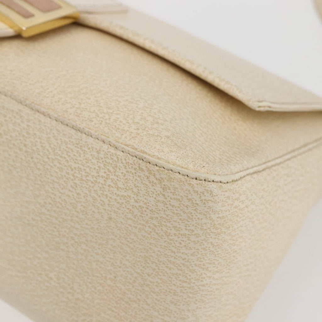 Fendi Mamma Baguette Shoulder Bag Canvas Beige Leather Shoulder Bag Bag