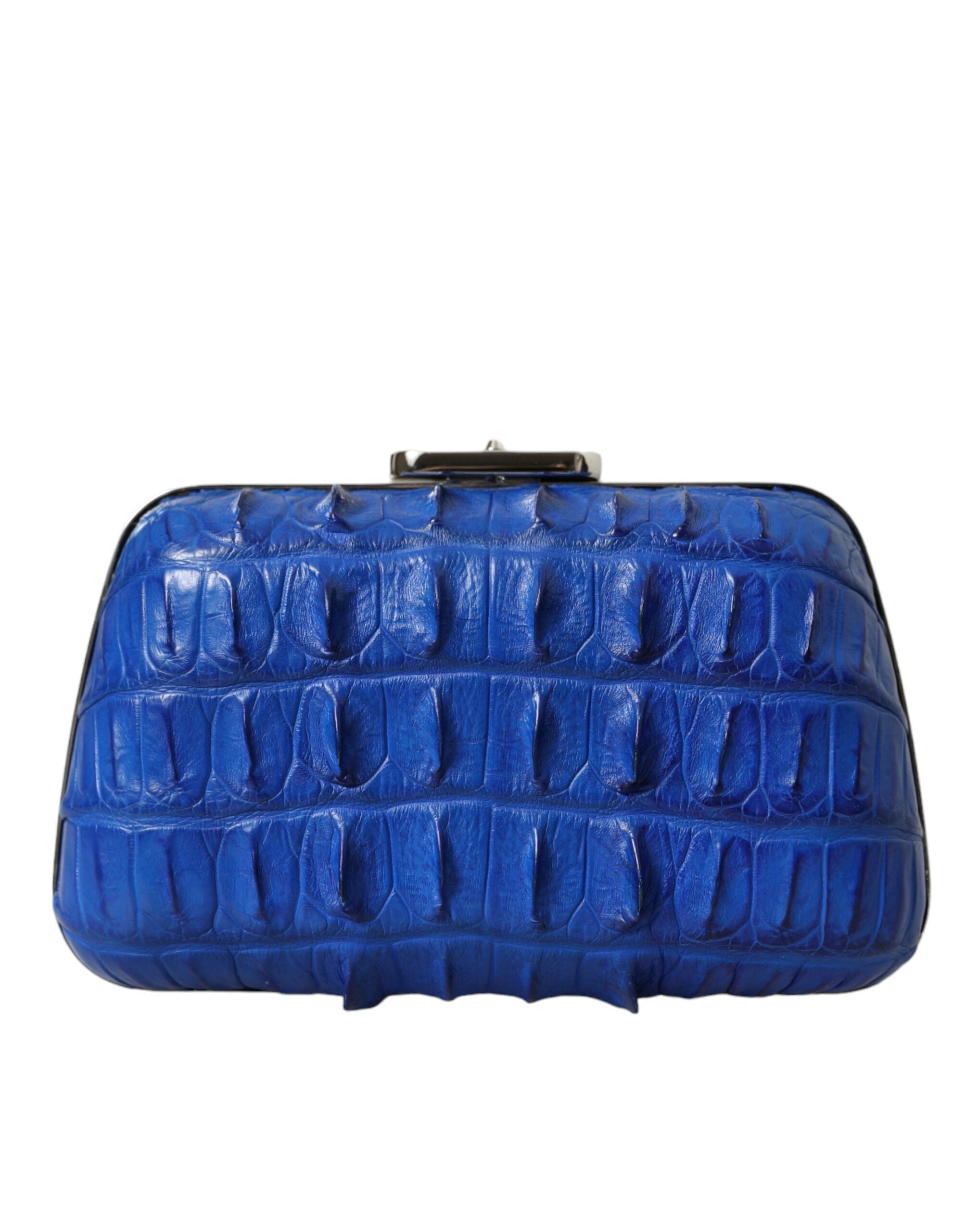 Balenciaga Blue Exotic Skin Leather Shoulder Crossbody Box Clutch Women's Bag