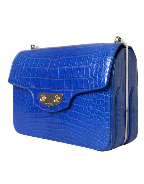 Balenciaga Blue Exotic Leather Neo Classic Small Shoulder Women's Bag