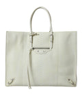 Balenciaga White Yellow Exotic Skin Leather Shopping Tote PAPIER Women's Bag