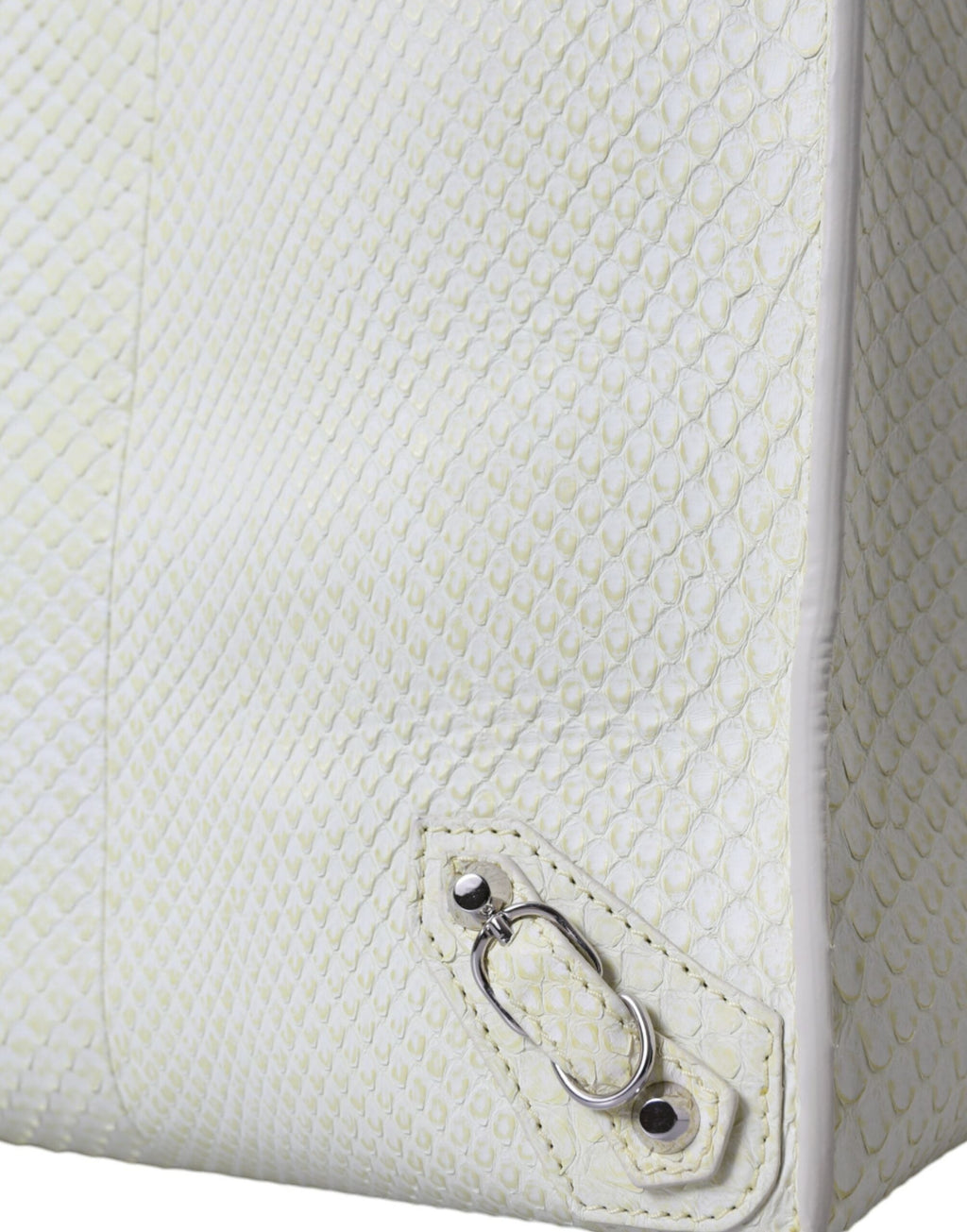 Balenciaga White Yellow Exotic Skin Leather Shopping Tote PAPIER Women's Bag