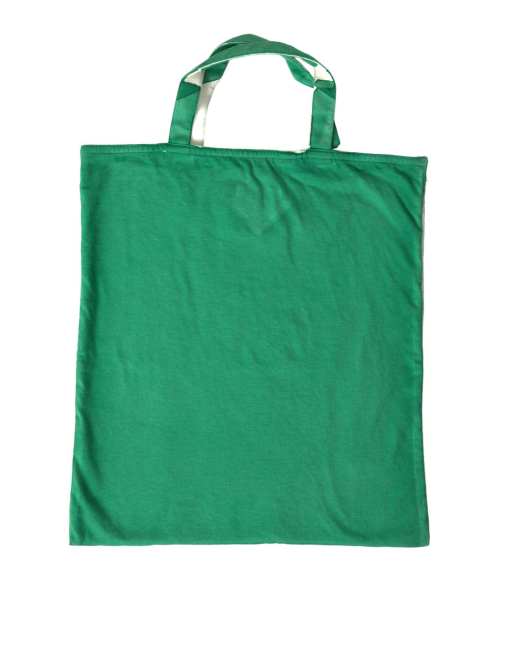 Prada Green Jersey Fabric Logo Shoulder Shopping Tote Shopping Women's Bag