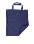 Prada Blue Jersey Fabric Logo Shoulder Shopping Tote Shopping Women's Bag