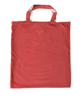 Prada Red Jersey Fabric Logo Shoulder Shopping Tote Women's Bag